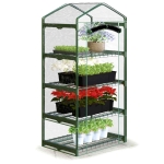 Szklarnia ogrodowa, regał, folia, 4 półki, 70x50x160 cm, zielona