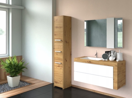 Szafka do łazienki, słupek, regał, S33, 30x30x170 cm, dąb artisan