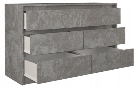 Komoda do sypialni, pokoju, K6, 120x40x75 cm, beton