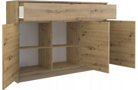 Komoda do sypialni, pokoju, 3D3S, 120x40x97 cm, dąb artisan