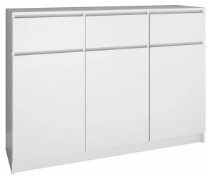 Komoda do sypialni, pokoju, 3D3S, 120x40x97 cm, biel, mat