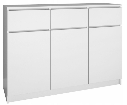 Przejdź do produktu Komoda do sypialni, pokoju, 3D3S, 120x40x97 cm, biel, mat