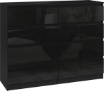 Komoda do sypialni, salonu, M8, 120x40x97 cm, czerń, połysk
