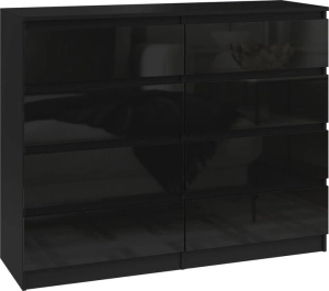 Komoda do sypialni, salonu, M8, 120x40x97 cm, czerń, połysk