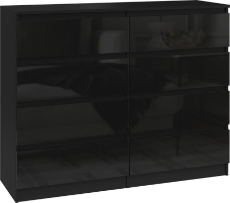 Komoda do sypialni, salonu, M8, 120x40x97 cm, czerń, połysk