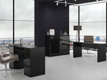 Komoda do sypialni, salonu, M8, 120x40x97 cm, czerń, połysk