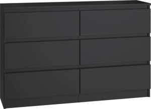 Komoda do sypialni, salonu, M6, 120x30x77 cm, czerń, mat