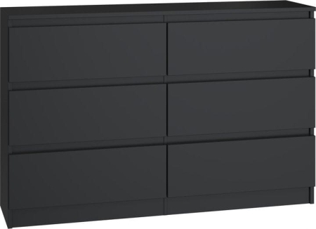 Komoda do sypialni, salonu, M6, 120x30x77 cm, czerń, mat