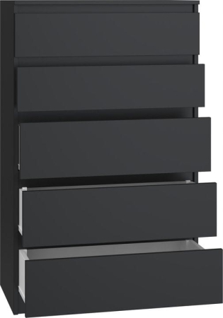 Komoda do sypialni, salonu, M5, 70x40x112 cm, czerń, mat