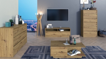 Komoda do sypialni, pokoju, K5, 70x43x124 cm, dąb artisan