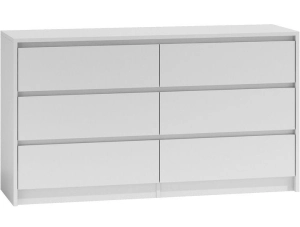 Komoda do sypialni, pokoju, K6, 140x40x75 cm, biel, mat