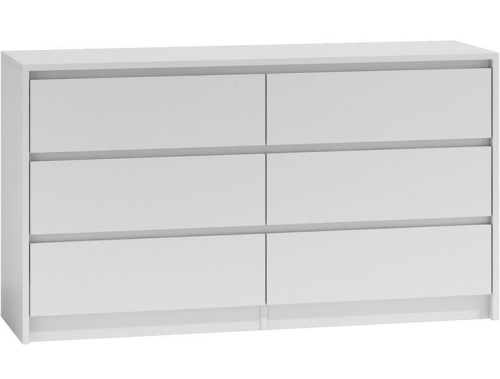 Przejdź do produktu Komoda do sypialni, pokoju, K6, 140x40x75 cm, biel, mat