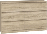 Komoda do sypialni, salonu, M6, 120x30x77 cm, dąb sonoma