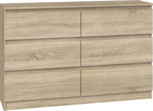 Komoda do sypialni, salonu, M6, 120x30x77 cm, dąb sonoma