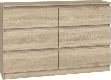 Komoda do sypialni, salonu, M6, 120x30x77 cm, dąb sonoma