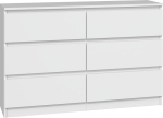 Komoda do sypialni, salonu, M6, 120x30x77 cm, biel, mat