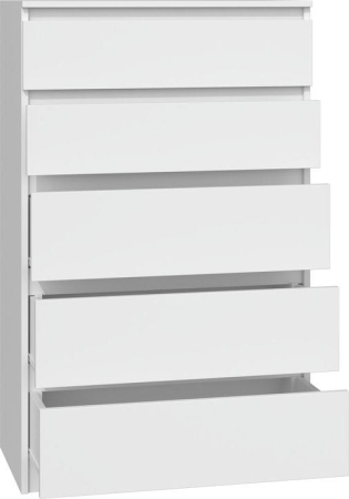 Komoda do sypialni, salonu, M5, 70x40x112 cm, biel, mat