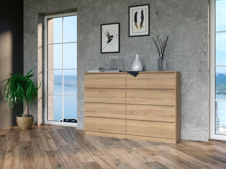 Komoda do sypialni, salonu, M8, 140x40x97 cm, dąb sonoma