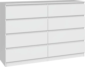 Komoda do sypialni, salonu, M8, 140x40x97 cm, biel, mat