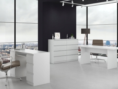 Komoda do sypialni, salonu, M8, 140x40x97 cm, biel, mat