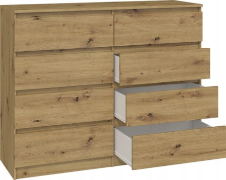 Komoda do sypialni, salonu, M8, 120x40x97 cm, dąb artisan