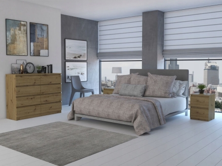 Komoda do sypialni, salonu, M8, 120x40x97 cm, dąb artisan