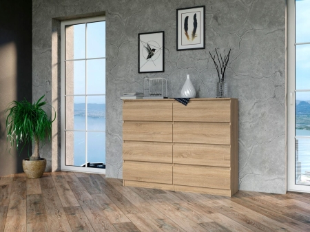 Komoda do sypialni, salonu, M8, 120x40x97 cm, dąb sonoma