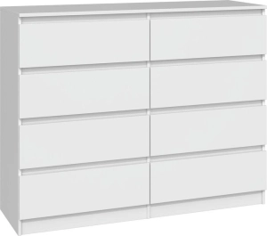 Komoda do sypialni, salonu, M8, 120x40x97 cm, biel, mat