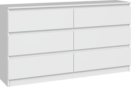Komoda do sypialni, salonu, M6, 140x40x77 cm, biel, mat