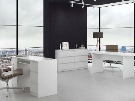Komoda do sypialni, salonu, M6, 140x40x77 cm, biel, mat