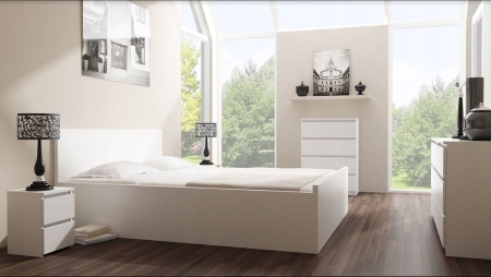 Komoda do sypialni, salonu, M6, 140x40x77 cm, biel, mat
