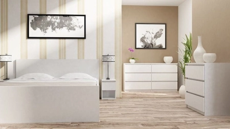 Komoda do sypialni, salonu, M4, 70x40x97 cm, biel, mat