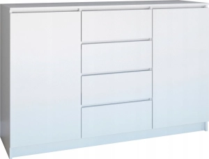 Komoda do sypialni, pokoju, 2D4S, 140x40x97 cm, biel, mat