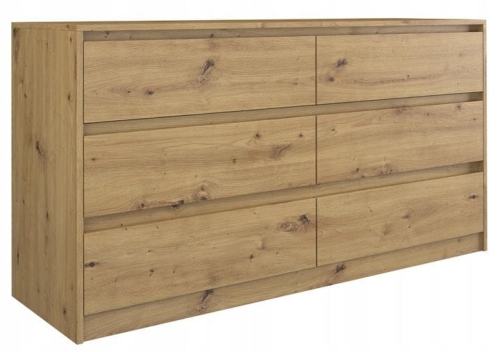 Przejdź do produktu Komoda do sypialni, pokoju, K6, 140x40x75 cm, dąb artisan