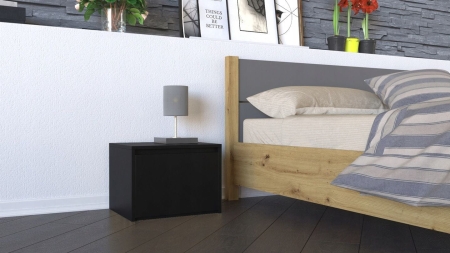 Szafka nocna, stolik, K1, 45x38x34 cm, czerń, mat