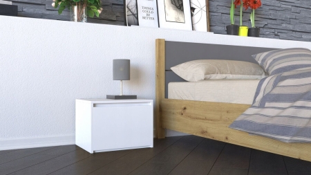 Szafka nocna, stolik, K1, 45x38x34 cm, biel, mat