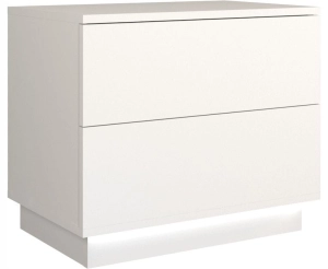 Szafka nocna, stolik, podświetlenie led, S2, 55x35x47 cm, biel, mat