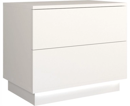 Szafka nocna, stolik, podświetlenie led, S2, 55x35x47 cm, biel, mat
