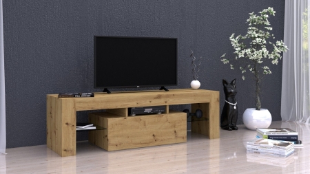 Szafka pod telewizor, stolik rtv, deko, 140x40x45 cm, dąb artisan