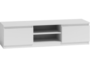 Szafka pod telewizor, stolik rtv, malwa, 140x40x36 cm, biel, mat