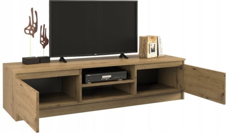 Szafka pod telewizor, stolik rtv, malwa, 140x40x36 cm, dąb artisan