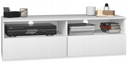 Szafka pod telewizor, stolik rtv, rumba, 120x40x38 cm, biel, mat