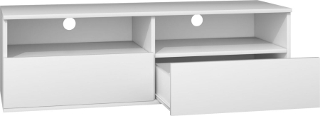 Szafka pod telewizor, stolik rtv, rumba, 120x40x38 cm, biel, mat