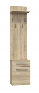 Wieszak, szafka na obuwie, duo, 50x35x180 cm, dąb sonoma