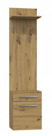Wieszak, szafka na obuwie, duo, 50x35x180 cm, dąb artisan