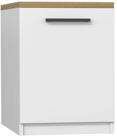 Szafka kuchenna, z blatem, 60x60x86 cm, biel, dąb artisan, mat