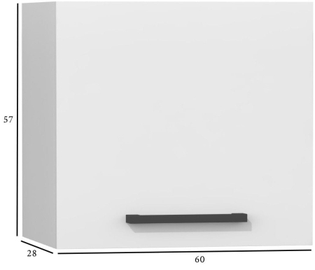 Szafka kuchenna, wisząca, 60x28x57 cm, biel, mat