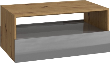 Stolik kawowy, ława do salonu, rebel, 90x50x40 cm, dąb artisan, grafit, mat