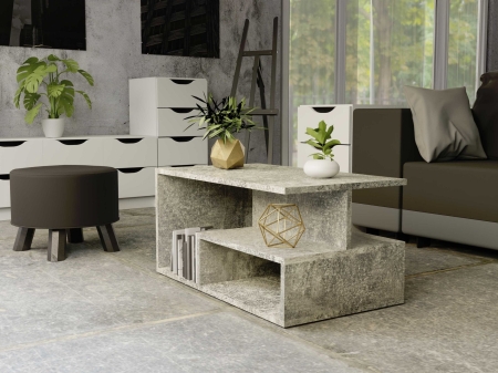 Ława, stolik do salonu, prima, beton, 90x51x43 cm