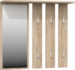 Wieszak na korytarz, półka, lustro, opal, 85x15x82 cm, dąb sonoma